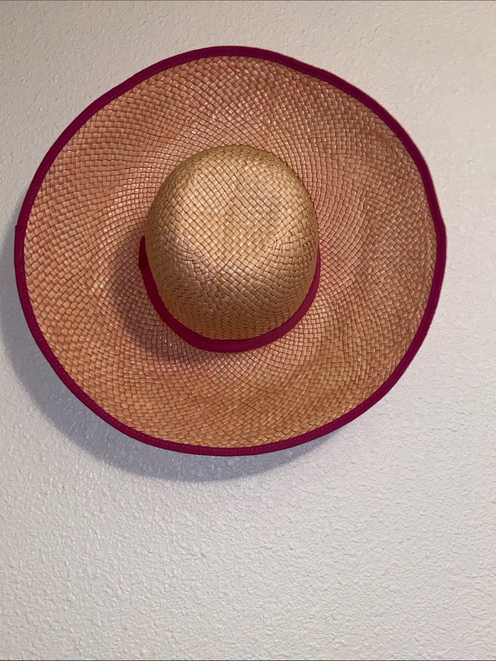 Chic Tan and Pink Wide-Brimmed Hat - Picture 2 of 16
